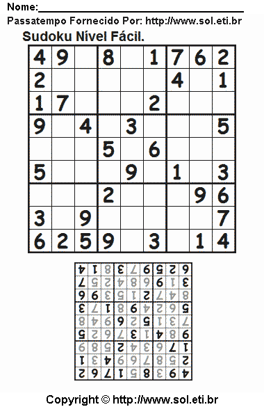 Sudoku Para Imprimir Com Respostas 407