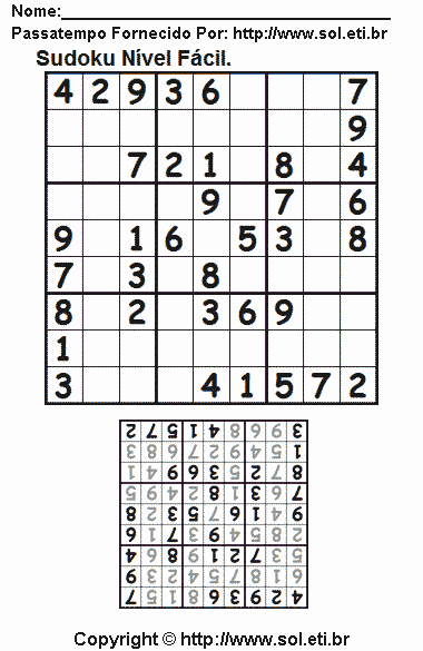 Sudoku Para Imprimir Com Respostas 409