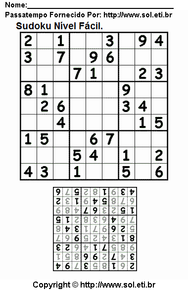 Sudoku Para Imprimir Com Respostas 41