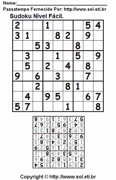 Sudoku Para Imprimir Com Respostas 417