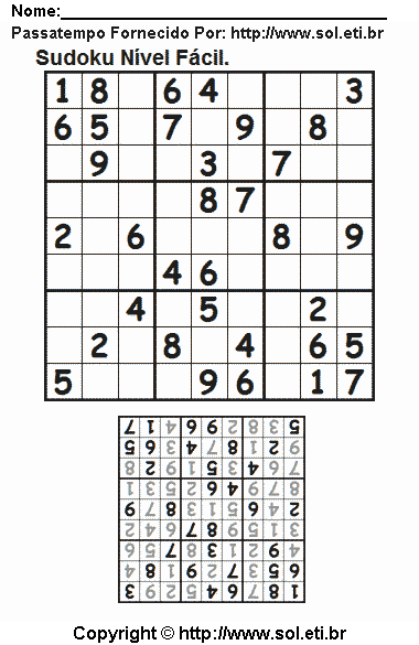 Sudoku Para Imprimir Com Respostas 418