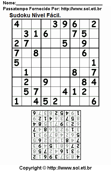 Sudoku Para Imprimir Com Respostas 419