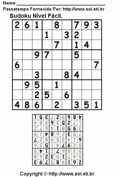 Sudoku Para Imprimir Com Respostas 420