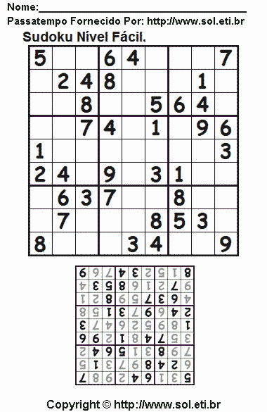 Sudoku Para Imprimir Com Respostas 423