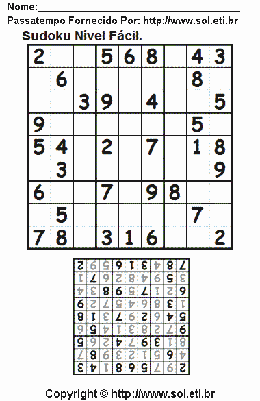 Sudoku Para Imprimir Com Respostas 424