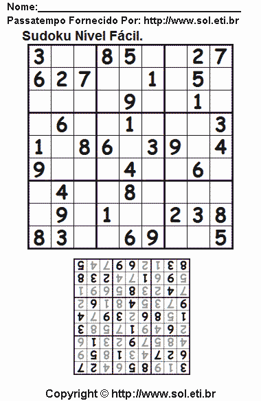 Sudoku Para Imprimir Com Respostas 427