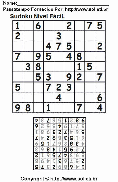 Sudoku Para Imprimir Com Respostas 429
