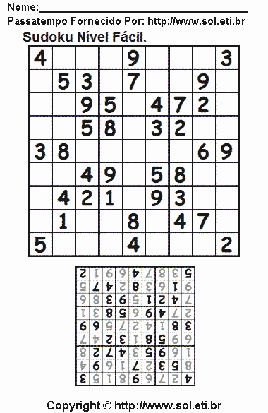 Sudoku Para Imprimir Com Respostas 431