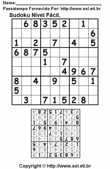 Sudoku Para Imprimir Com Respostas 434