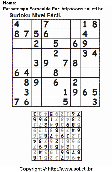 Sudoku Para Imprimir Com Respostas 438
