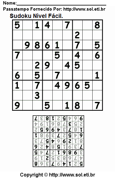 Sudoku Para Imprimir Com Respostas 441