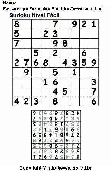 Sudoku Para Imprimir Com Respostas 442