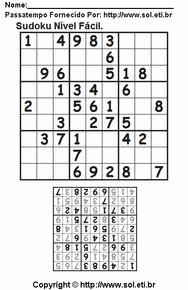 Sudoku Para Imprimir Com Respostas 443