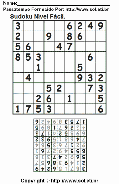 Sudoku Para Imprimir Com Respostas 444
