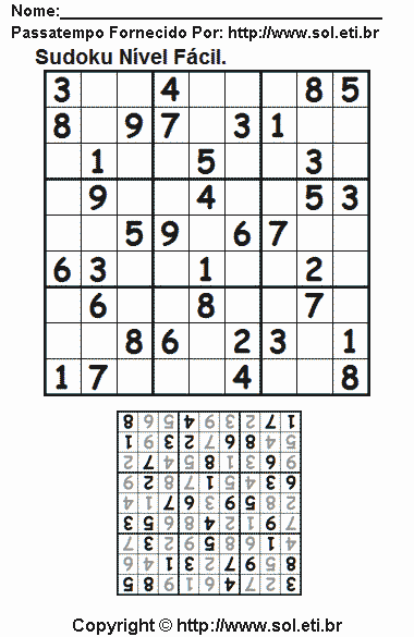 Sudoku Para Imprimir Com Respostas 445