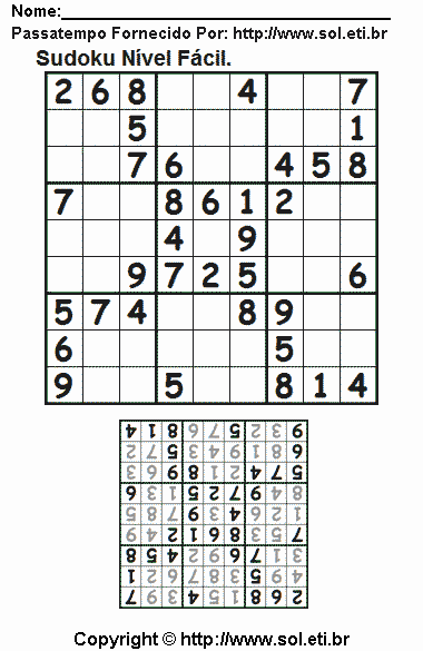Sudoku Para Imprimir Com Respostas 455
