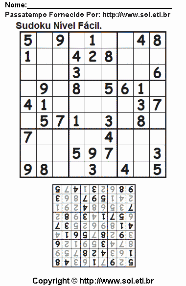 Sudoku Para Imprimir Com Respostas 456