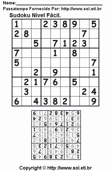 Sudoku Para Imprimir Com Respostas 458