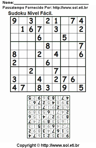 Sudoku Para Imprimir Com Respostas 459