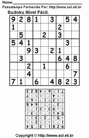 Sudoku Para Imprimir Com Respostas 461