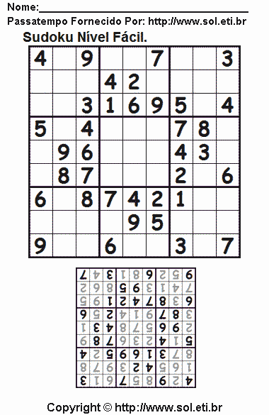 Sudoku Para Imprimir Com Respostas 462