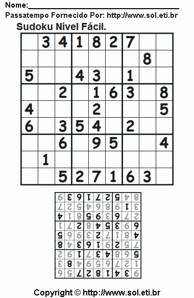 Sudoku Para Imprimir Com Respostas 465