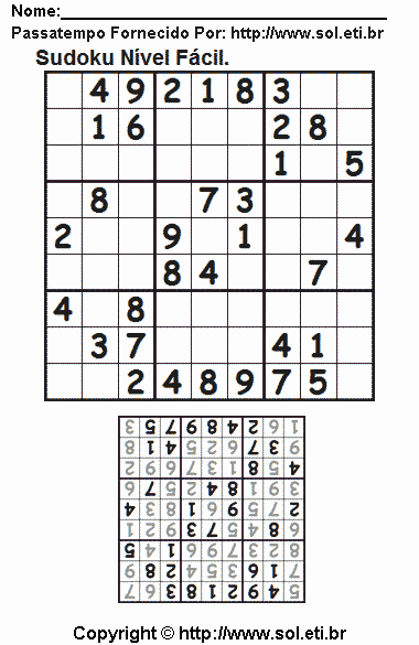 Sudoku Para Imprimir Com Respostas 469