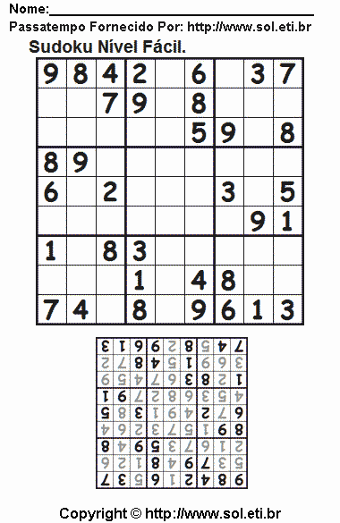 Sudoku Para Imprimir Com Respostas 470