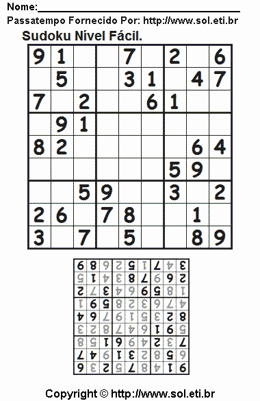 Sudoku Para Imprimir Com Respostas 478