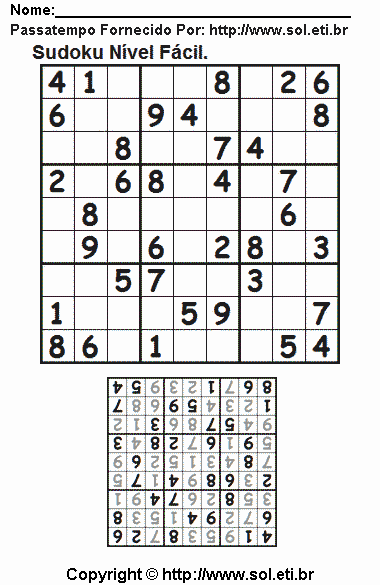 Sudoku Para Imprimir Com Respostas 479