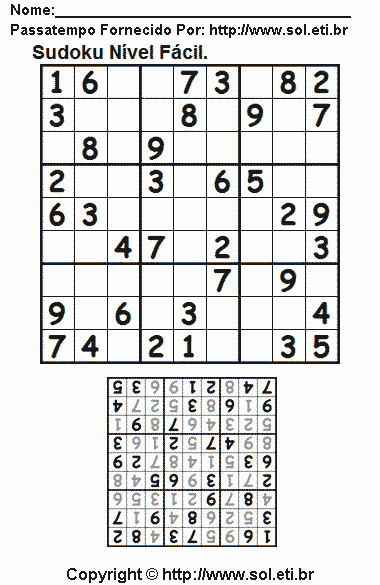 Sudoku Para Imprimir Com Respostas 480