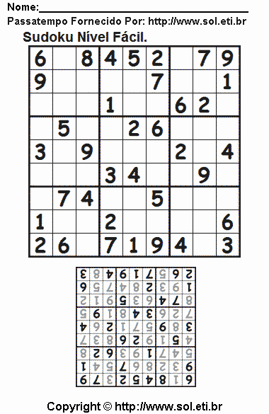 Sudoku Para Imprimir Com Respostas 481