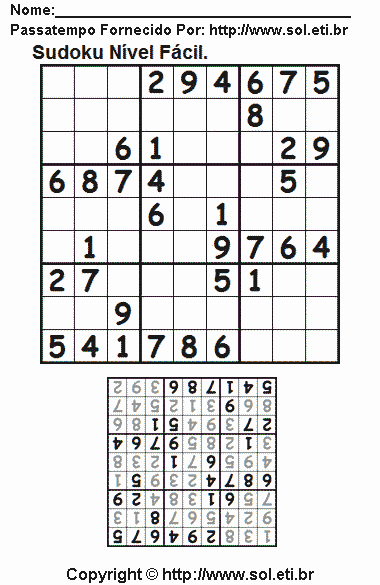 Sudoku Para Imprimir Com Respostas 482