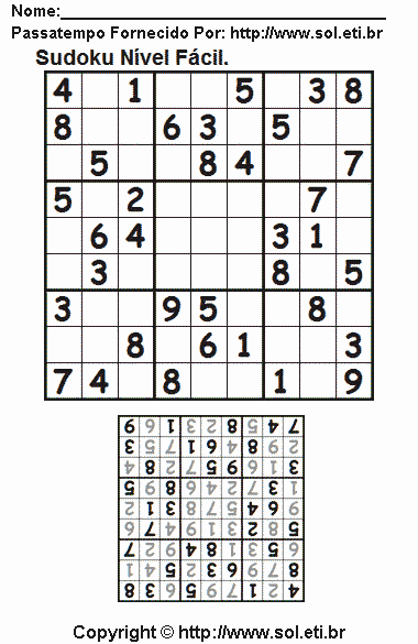 Sudoku Para Imprimir Com Respostas 484