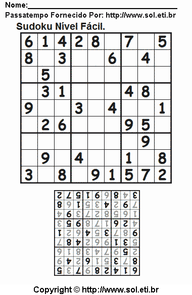Sudoku Para Imprimir Com Respostas 485
