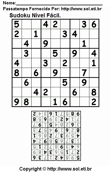 Sudoku Para Imprimir Com Respostas 486