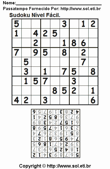 Sudoku Para Imprimir Com Respostas 488