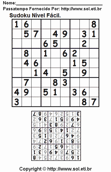 Sudoku Para Imprimir Com Respostas 489