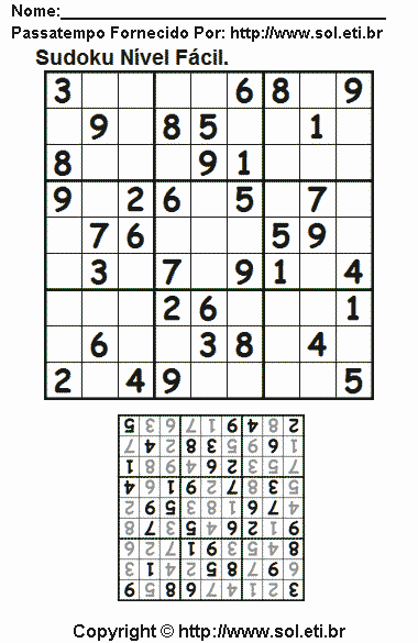 Sudoku Para Imprimir Com Respostas 490