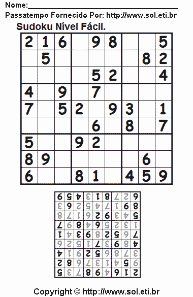 Sudoku Para Imprimir Com Respostas 493