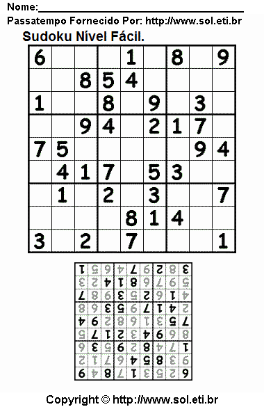 Sudoku Para Imprimir Com Respostas 497