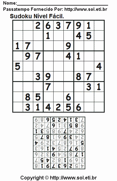 Sudoku Para Imprimir Com Respostas 498