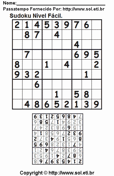 Sudoku Para Imprimir Com Respostas 499
