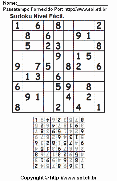 Sudoku Para Imprimir Com Respostas 501