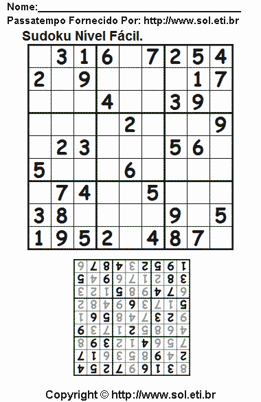 Sudoku Para Imprimir Com Respostas 502