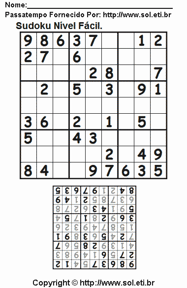 Sudoku Para Imprimir Com Respostas 506