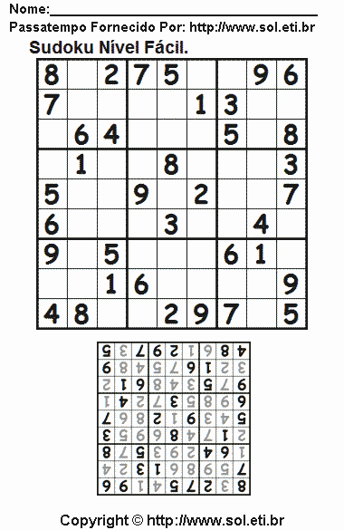 Sudoku Para Imprimir Com Respostas 507