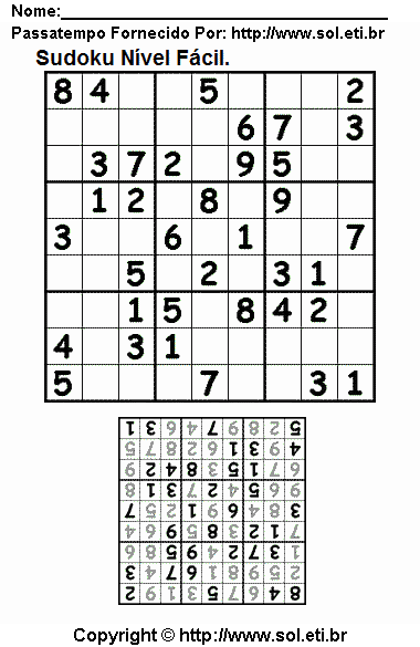 Sudoku Para Imprimir Com Respostas 508
