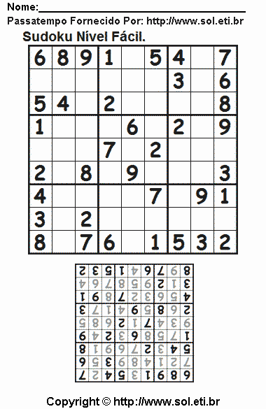 Sudoku Para Imprimir Com Respostas 509