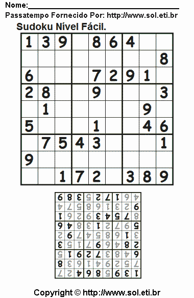 Sudoku Para Imprimir Com Respostas 518